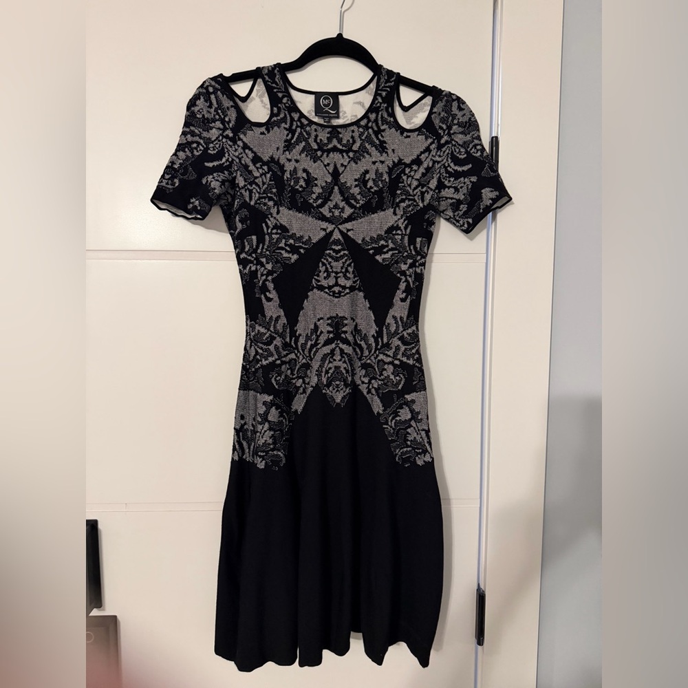 Alexander McQueen Black and Gray Mini Dress Size S